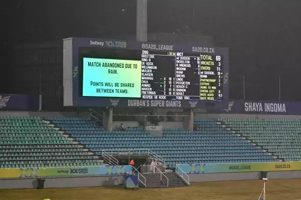 Only 11 overs of play were possible at the Kingsmead. Only 11 overs of play were possible at the Kingsmead.